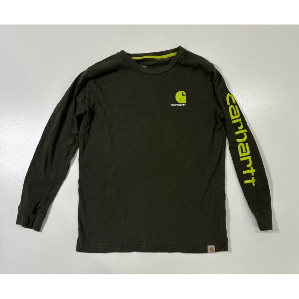 Carhartt Men’s Long Sleeve T-Shirt Dark Green Size Small